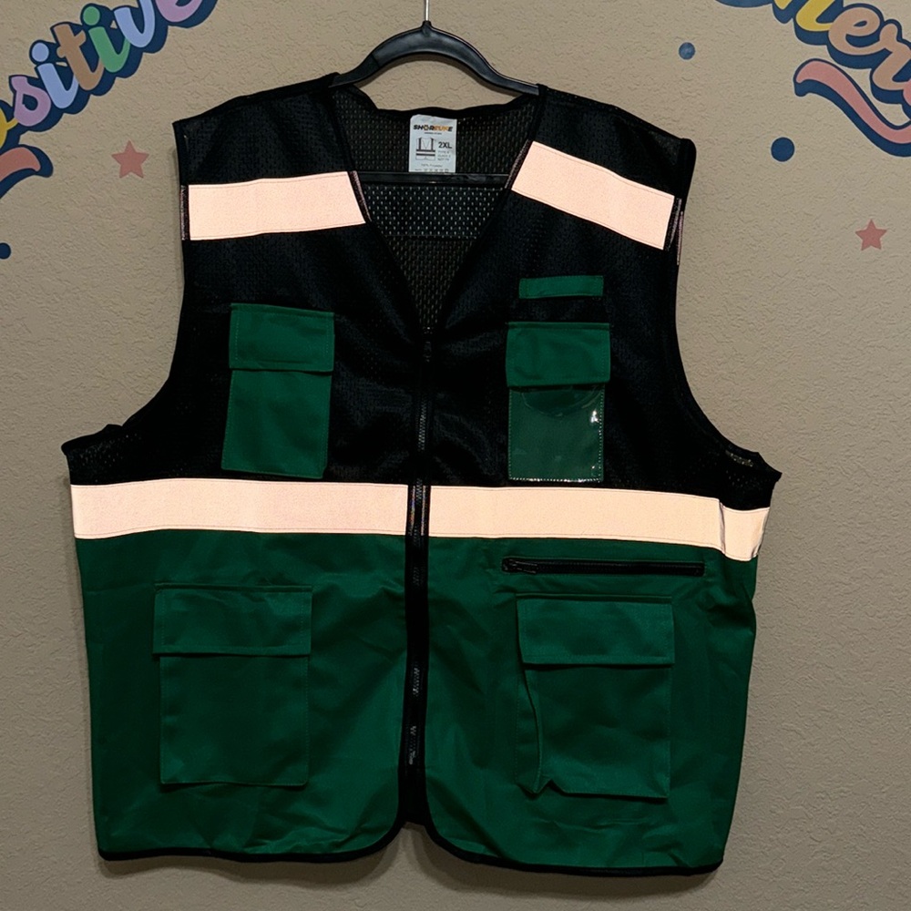 Men's Green w/Black Safety Vest